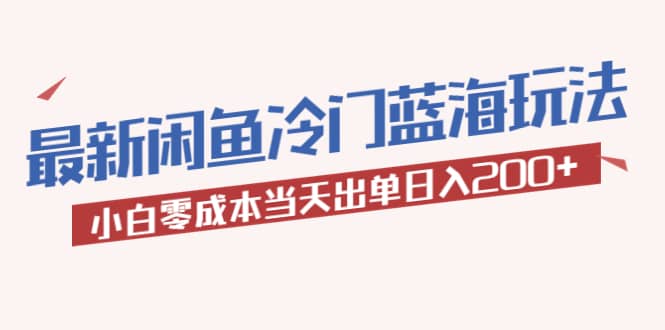 2023最新闲鱼冷门蓝海玩法，小白零成本当天出单日入200+云创网-网创项目资源站-副业项目-创业项目-搞钱项目云创网