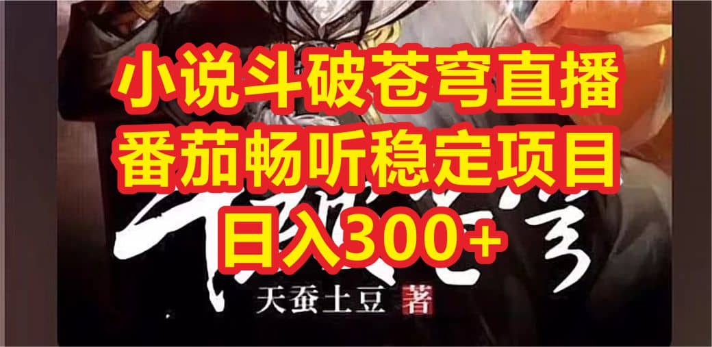小说斗破苍穹直播，番茄畅听日入300+稳定项目云创网-网创项目资源站-副业项目-创业项目-搞钱项目云创网