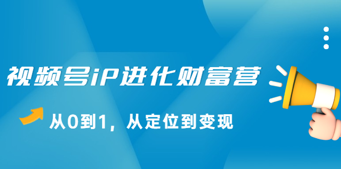 视频号iP进化财富营第1期，21天从0到1，从定位到变现云创网-网创项目资源站-副业项目-创业项目-搞钱项目云创网