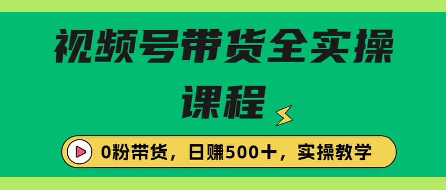 收费1980的视频号带货保姆级全实操教程，0粉带货云创网-网创项目资源站-副业项目-创业项目-搞钱项目云创网
