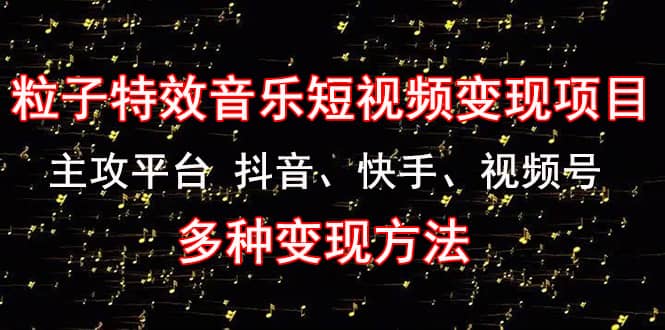 《粒子特效音乐短视频变现项目》主攻平台 抖音、快手、视频号 多种变现方法云创网-网创项目资源站-副业项目-创业项目-搞钱项目云创网