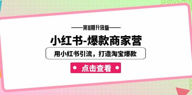 小红书-爆款商家营【第18期升级版】用小红书引流，打造淘宝爆款（16节课）云创网-网创项目资源站-副业项目-创业项目-搞钱项目云创网