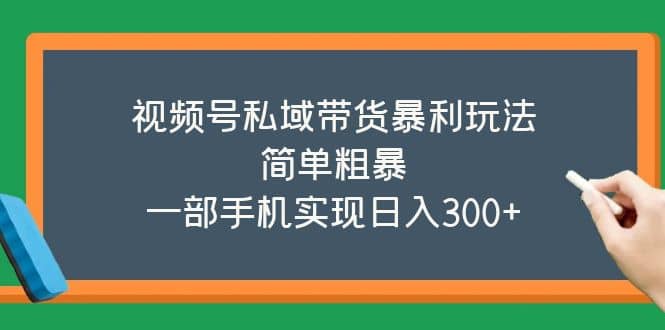 视频号私域带货暴利玩法，简单粗暴云创网-网创项目资源站-副业项目-创业项目-搞钱项目云创网