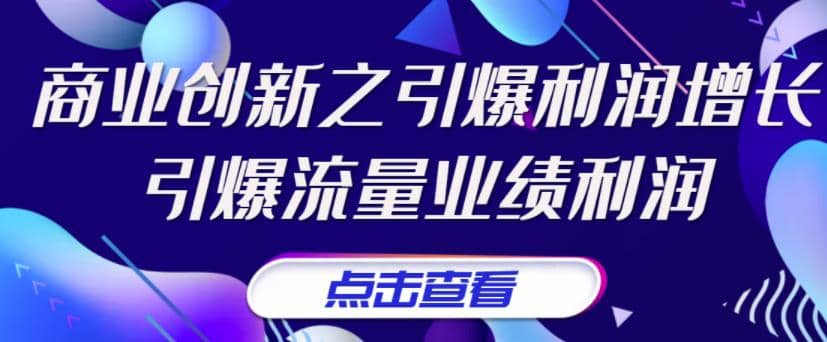 《商业创新之引爆利润增长》引爆流量业绩利润云创网-网创项目资源站-副业项目-创业项目-搞钱项目云创网