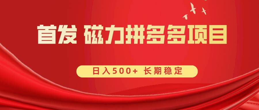 首发 磁力拼多多自撸  日入500+云创网-网创项目资源站-副业项目-创业项目-搞钱项目云创网