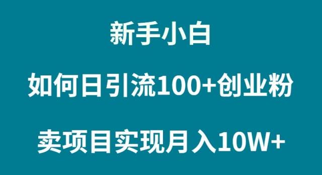新手小白如何通过卖项目实现月入10W+云创网-网创项目资源站-副业项目-创业项目-搞钱项目云创网