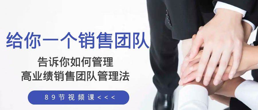 给你一个销售团队，告诉你如何管理，高业绩销售团队管理法（89节课）云创网-网创项目资源站-副业项目-创业项目-搞钱项目云创网
