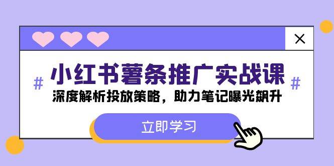 小红书-薯 条 推 广 实战课：深度解析投放策略，助力笔记曝光飙升云创网-网创项目资源站-副业项目-创业项目-搞钱项目云创网