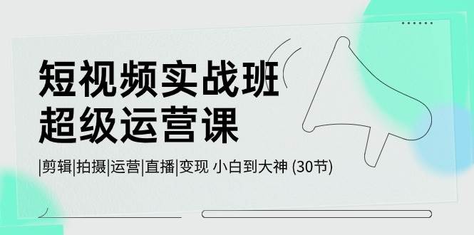 短视频实战班-超级运营课，|剪辑|拍摄|运营|直播|变现 小白到大神 (30节)云创网-网创项目资源站-副业项目-创业项目-搞钱项目云创网