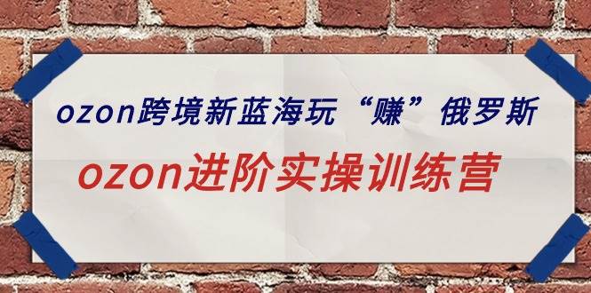 ozon跨境新蓝海玩“赚”俄罗斯，ozon进阶实操训练营云创网-网创项目资源站-副业项目-创业项目-搞钱项目云创网