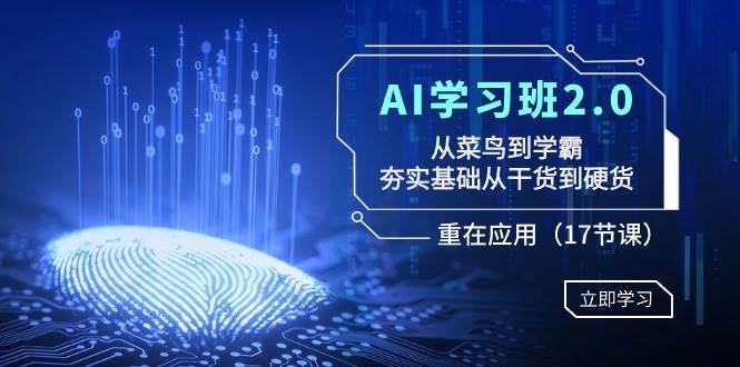 AI学习班2.0：从菜鸟到学霸，夯实基础从干货到硬货，重在应用（17节课）云创网-网创项目资源站-副业项目-创业项目-搞钱项目云创网