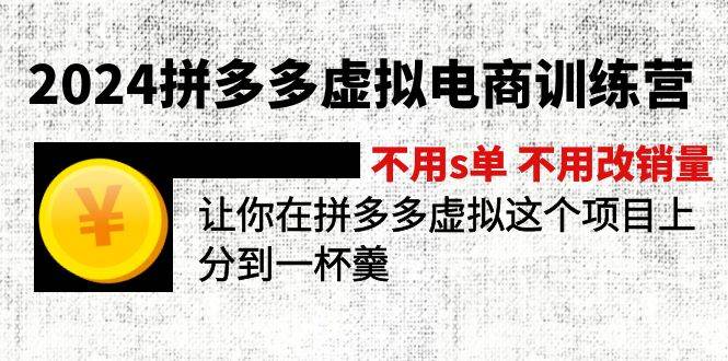 2024拼多多虚拟电商训练营 不s单 不改销量  做虚拟项目分一杯羹(更新10节)云创网-网创项目资源站-副业项目-创业项目-搞钱项目云创网