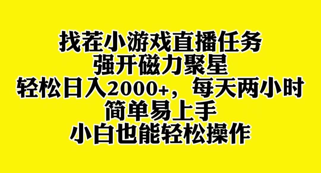 找茬小游戏直播，强开磁力聚星，轻松日入2000+，小白也能轻松上手云创网-网创项目资源站-副业项目-创业项目-搞钱项目云创网