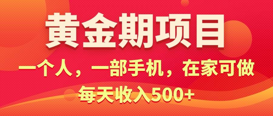 黄金期项目，电商搞钱！一个人，一部手机，在家可做，每天收入500+云创网-网创项目资源站-副业项目-创业项目-搞钱项目云创网