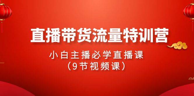 2024直播带货流量特训营，小白主播必学直播课（9节视频课）云创网-网创项目资源站-副业项目-创业项目-搞钱项目云创网