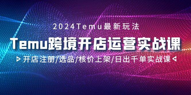 2024Temu跨境开店运营实战课，开店注册/选品/核价上架/日出千单实战课云创网-网创项目资源站-副业项目-创业项目-搞钱项目云创网
