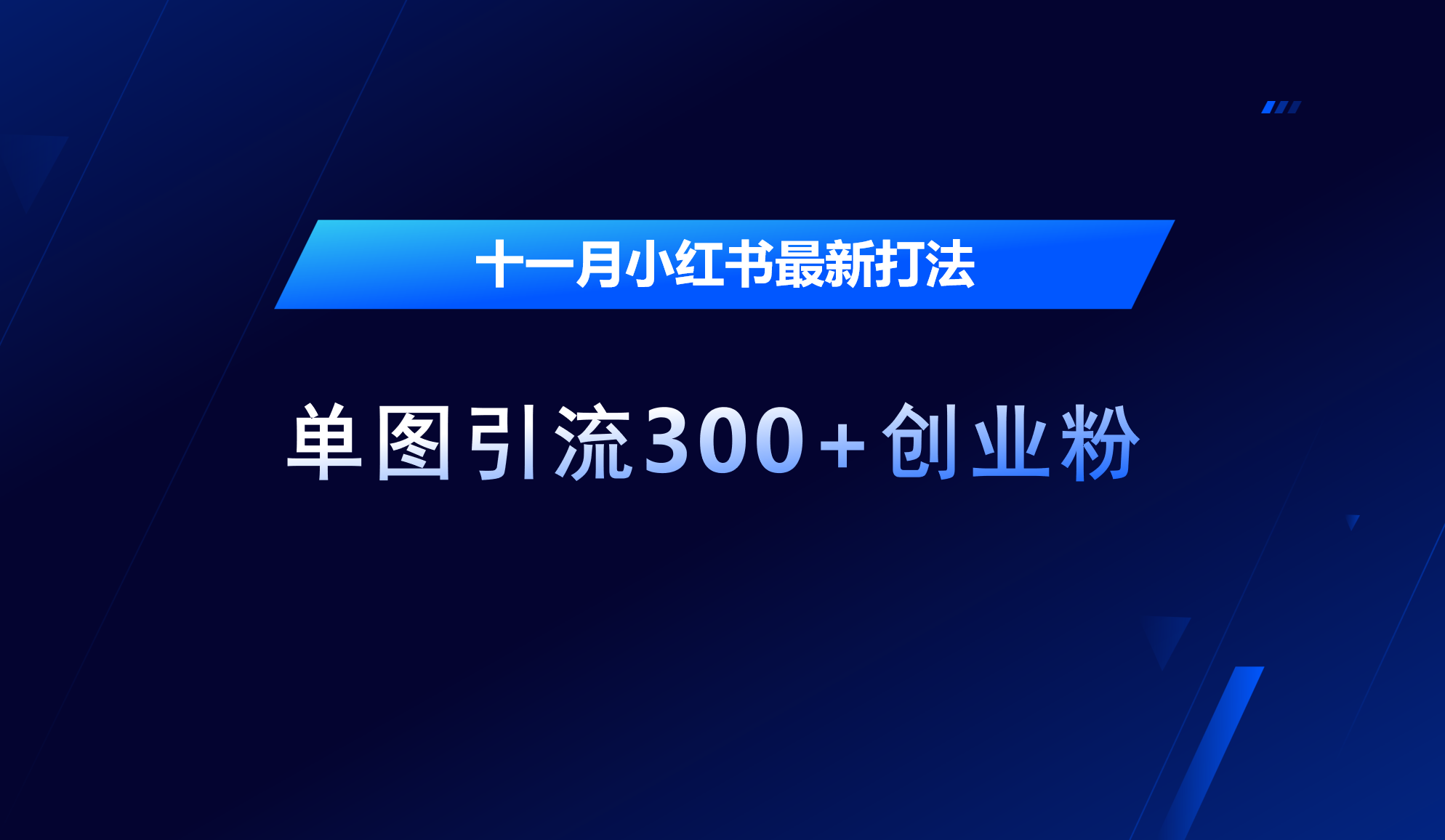 十一月，小红书最新打法，单图引流300+创业粉云创网-网创项目资源站-副业项目-创业项目-搞钱项目云创网