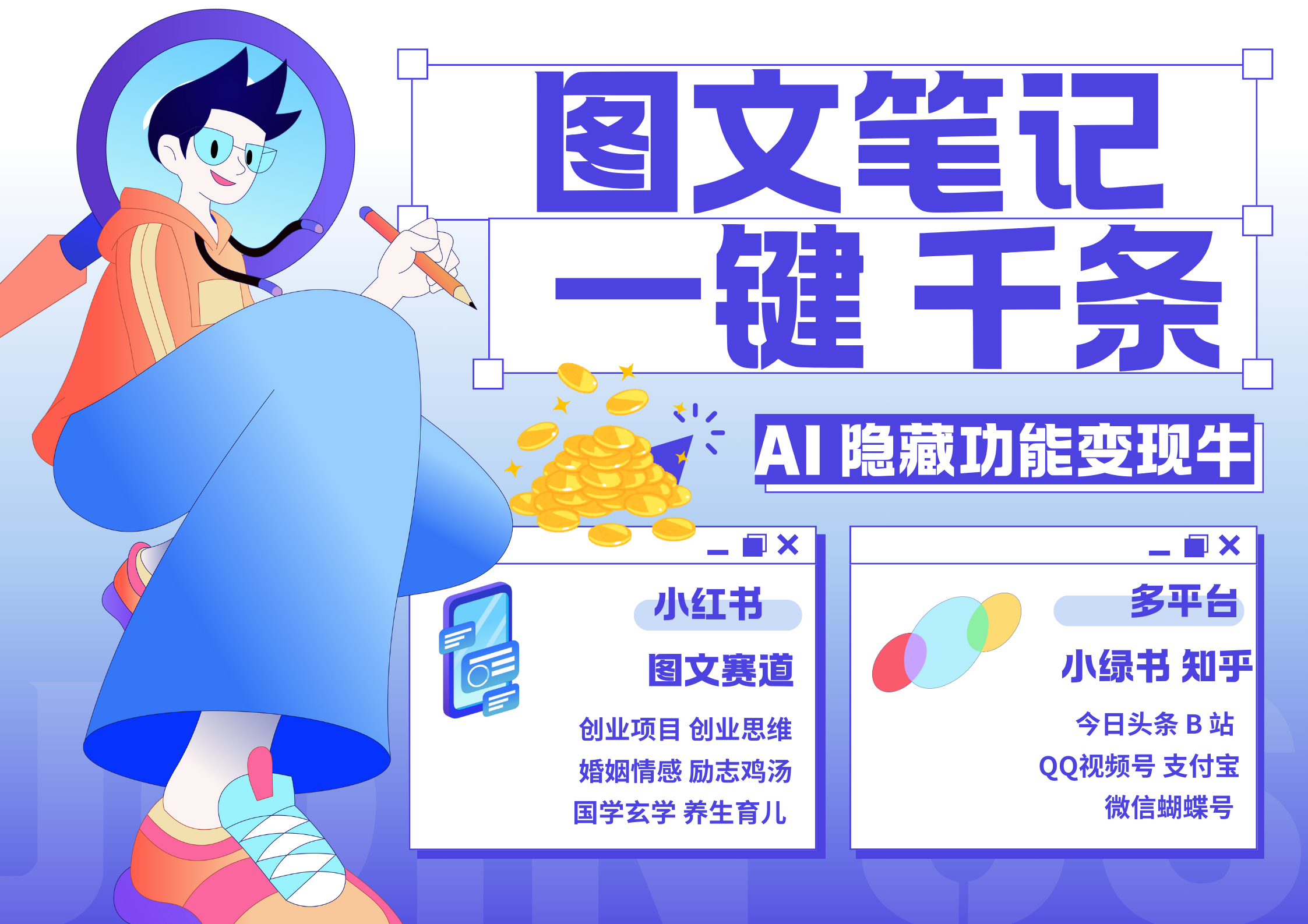 小红书小绿书 秒生图文一键千条 轻松变现3W+云创网-网创项目资源站-副业项目-创业项目-搞钱项目云创网