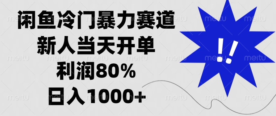 闲鱼冷门暴力赛道，利润80%，日入1000+新人当天开单，云创网-网创项目资源站-副业项目-创业项目-搞钱项目云创网