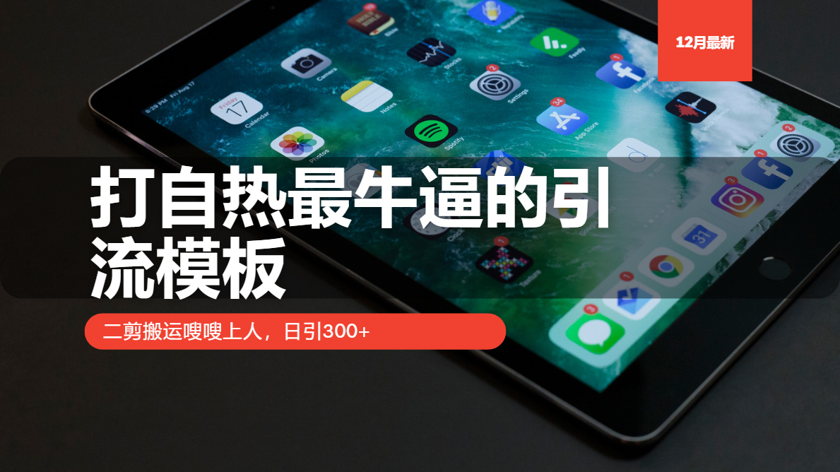 打自热最牛逼的引流模板，日引300+，二剪搬运嗖嗖上人云创网-网创项目资源站-副业项目-创业项目-搞钱项目云创网