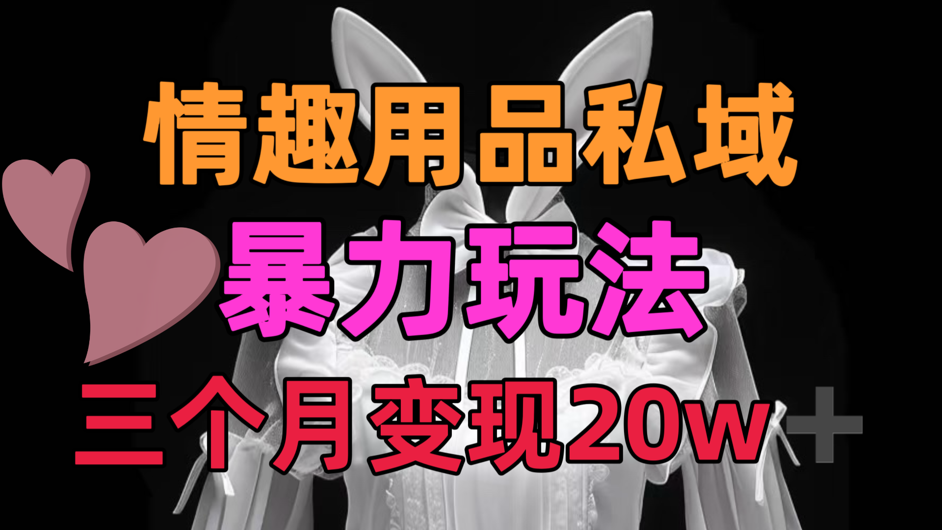 情趣用品私域，25年最新暴力玩法，三个月变现20w➕云创网-网创项目资源站-副业项目-创业项目-搞钱项目云创网