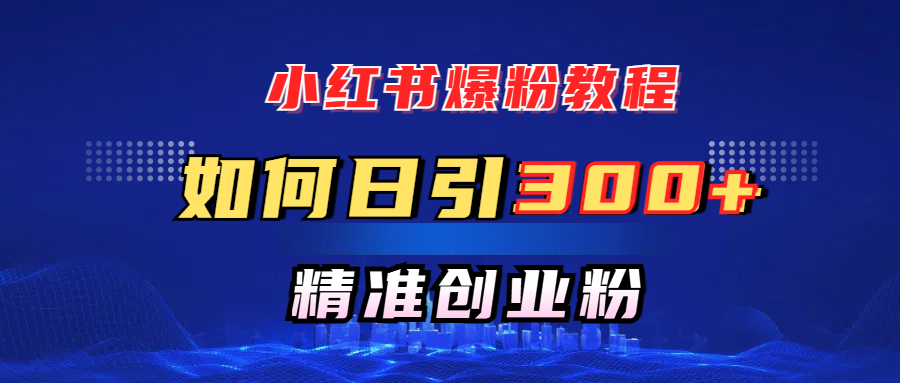 小红书爆粉教程，如何日引300+创业粉，快速实现精准变现！云创网-网创项目资源站-副业项目-创业项目-搞钱项目云创网