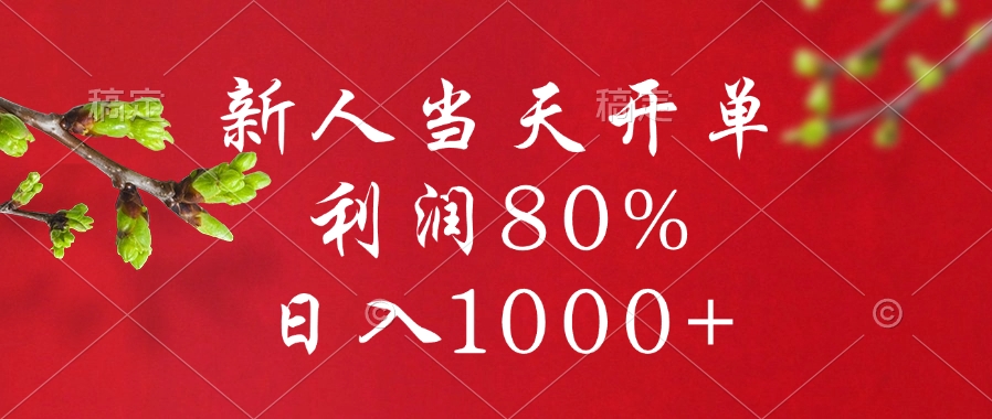 新人当天开单，利润80%，日入1000+云创网-网创项目资源站-副业项目-创业项目-搞钱项目云创网