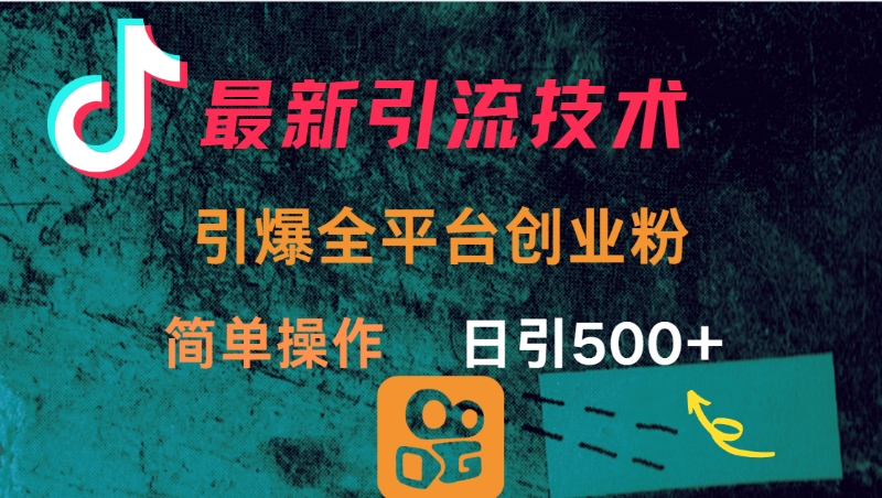 最新引流方法，引爆全平台创业粉操作简单，日引300＋云创网-网创项目资源站-副业项目-创业项目-搞钱项目云创网