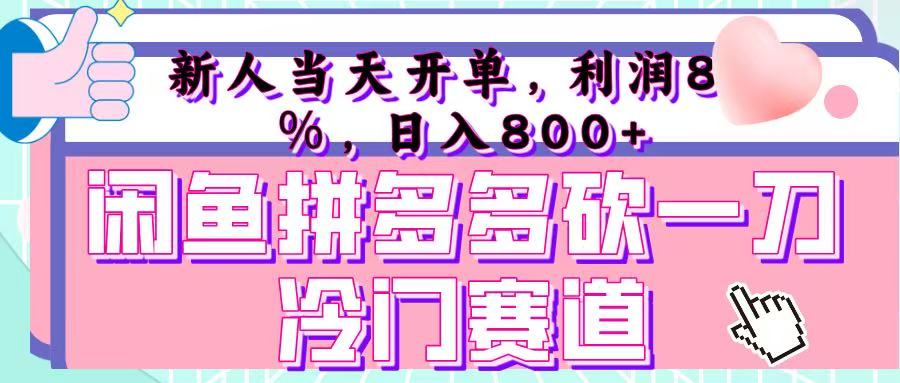 咸鱼拼夕夕砍一刀冷门暴力赛道，新人当天开单，利润百分之八十，日入 800+云创网-网创项目资源站-副业项目-创业项目-搞钱项目云创网