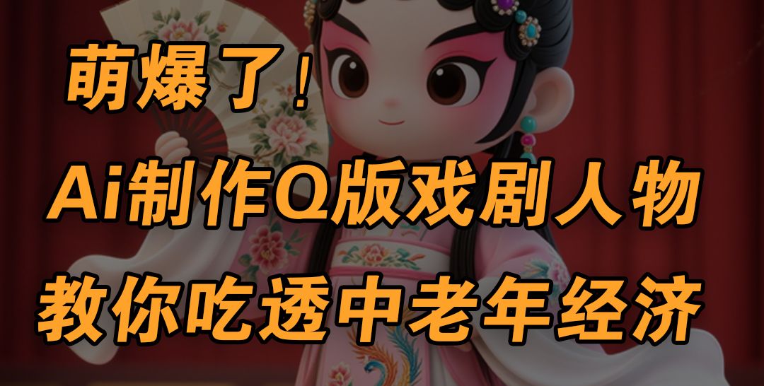用Ai制作Q版戏剧人物，手把手教你吃透中老年经济，5分钟一个成品，多渠道变现云创网-网创项目资源站-副业项目-创业项目-搞钱项目云创网