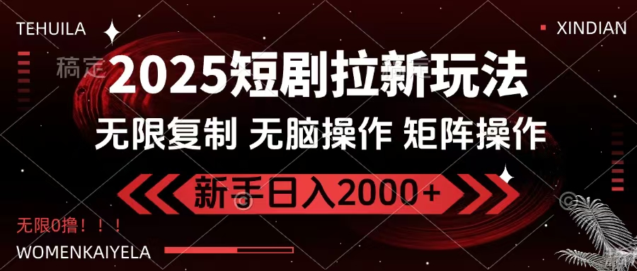 2025短剧拉新玩法，无需注册登录，无限0撸，无脑批量操作日入2000+云创网-网创项目资源站-副业项目-创业项目-搞钱项目云创网