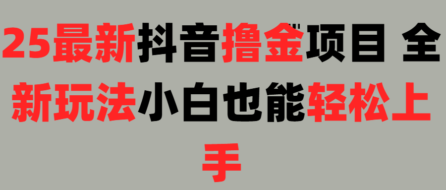 25最新抖音直播撸金项目，小白也能轻松上手！云创网-网创项目资源站-副业项目-创业项目-搞钱项目云创网