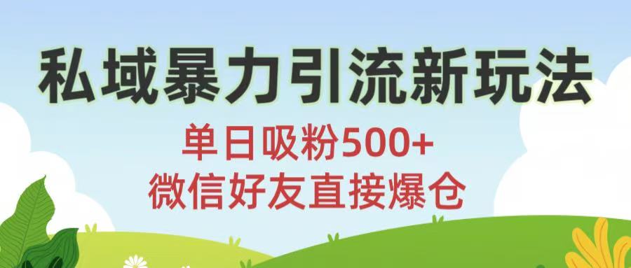 私域暴力引流新玩法!单日吸粉500+，微信好友直接爆仓云创网-网创项目资源站-副业项目-创业项目-搞钱项目云创网