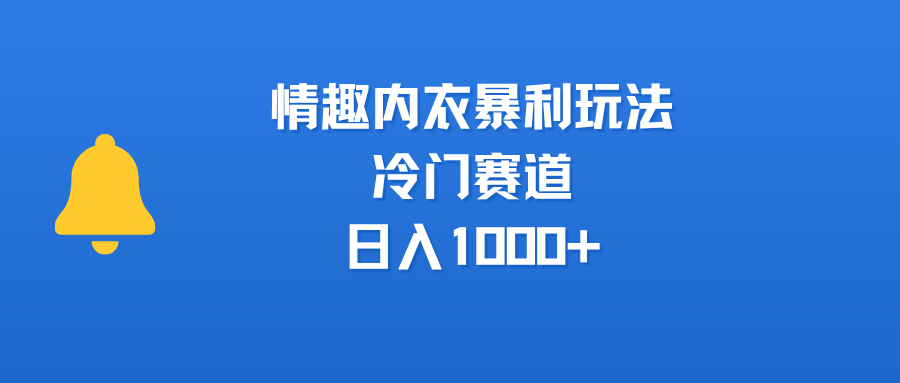 情趣内衣暴利玩法，冷门赛道，日入1000+云创网-网创项目资源站-副业项目-创业项目-搞钱项目云创网