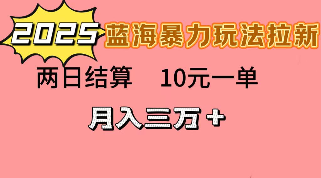 蓝海暴力拉新项目，10元一单，两日结算，月入3w➕云创网-网创项目资源站-副业项目-创业项目-搞钱项目云创网