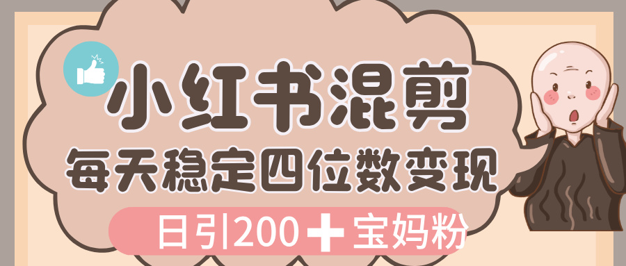 价值 3980 的小红书混剪， 虚拟变现，日引 200+宝妈创业粉，每天稳定四位数变现云创网-网创项目资源站-副业项目-创业项目-搞钱项目云创网