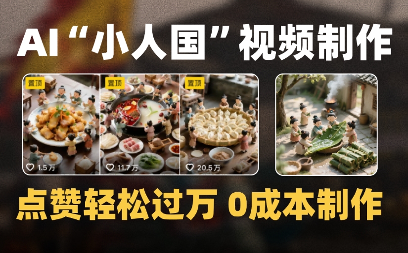 爆款1000W+微缩景观迷你小人国AI视频，0成本制作全流程教学云创网-网创项目资源站-副业项目-创业项目-搞钱项目云创网