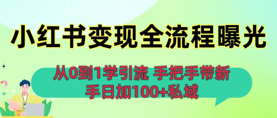 从0到1学引流：小红书变现全流程曝光，手把手带新手日加100+私域云创网-网创项目资源站-副业项目-创业项目-搞钱项目云创网