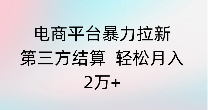 电商平台暴力拉新第三方结算 轻松月入2万+云创网-网创项目资源站-副业项目-创业项目-搞钱项目云创网