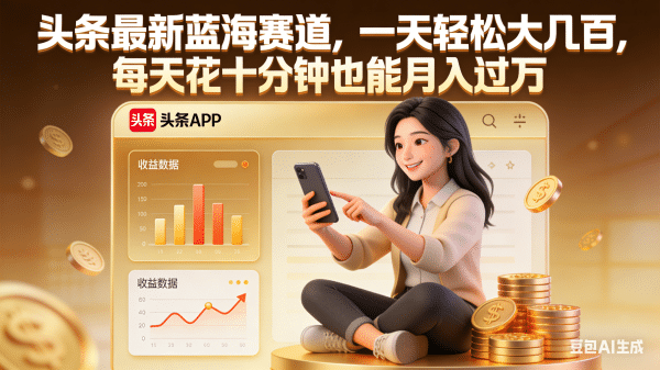 头条最新蓝海赛道,一天轻松大几百,每天花十分钟也能月入过万云创网-网创项目资源站-副业项目-创业项目-搞钱项目云创网