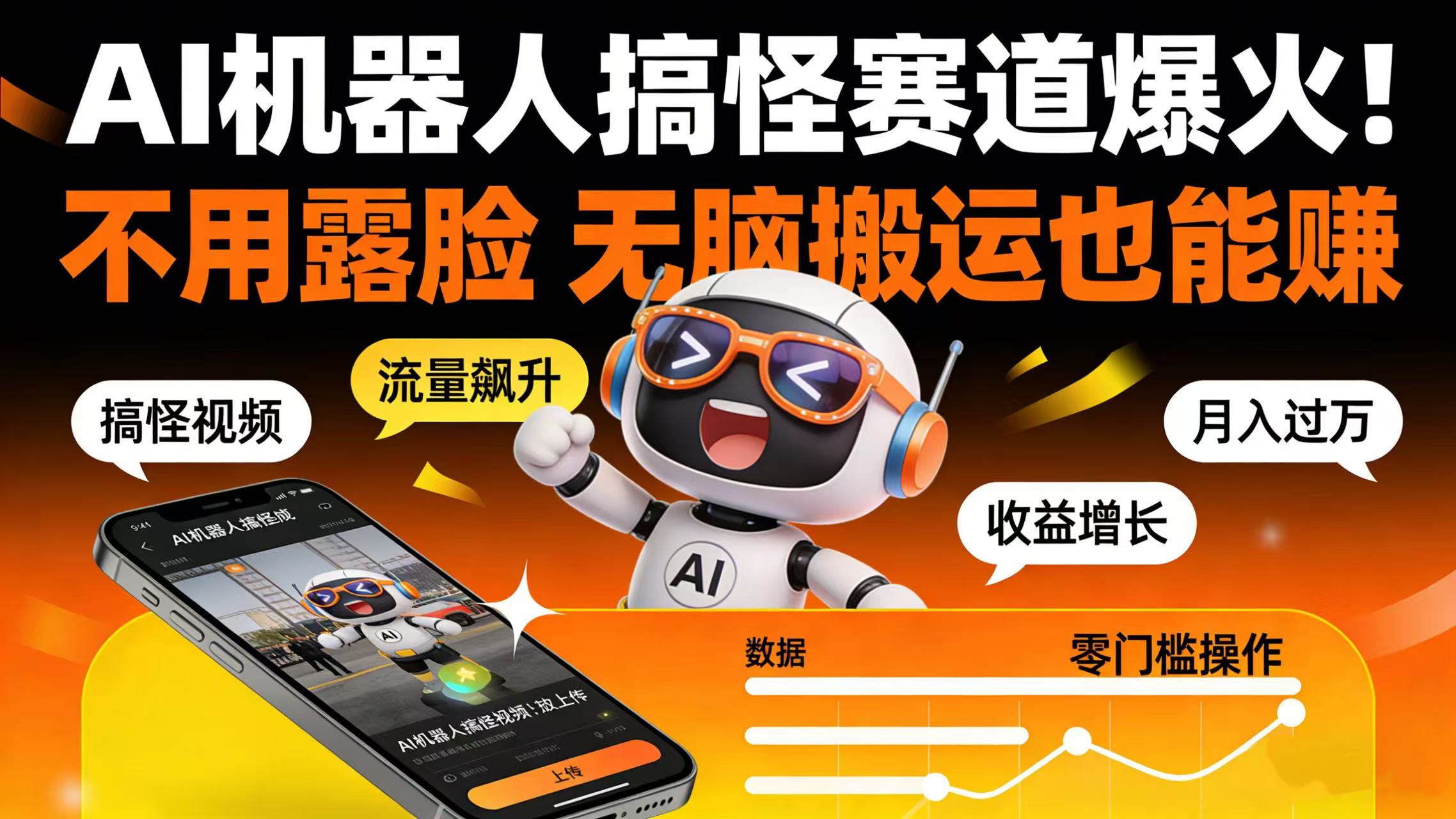 AI 机器人搞怪赛道爆火！不用露脸 无脑搬运也能赚云创网-网创项目资源站-副业项目-创业项目-搞钱项目云创网